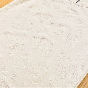 White embossed top, floral design, Vintage Surf